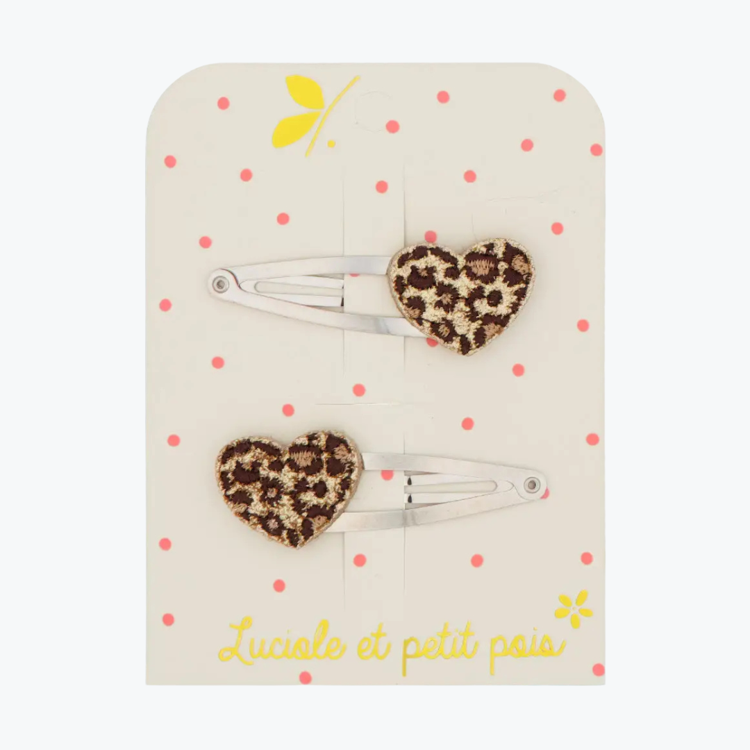 Barrettes cœurs Leo - Luciole et Petit Pois