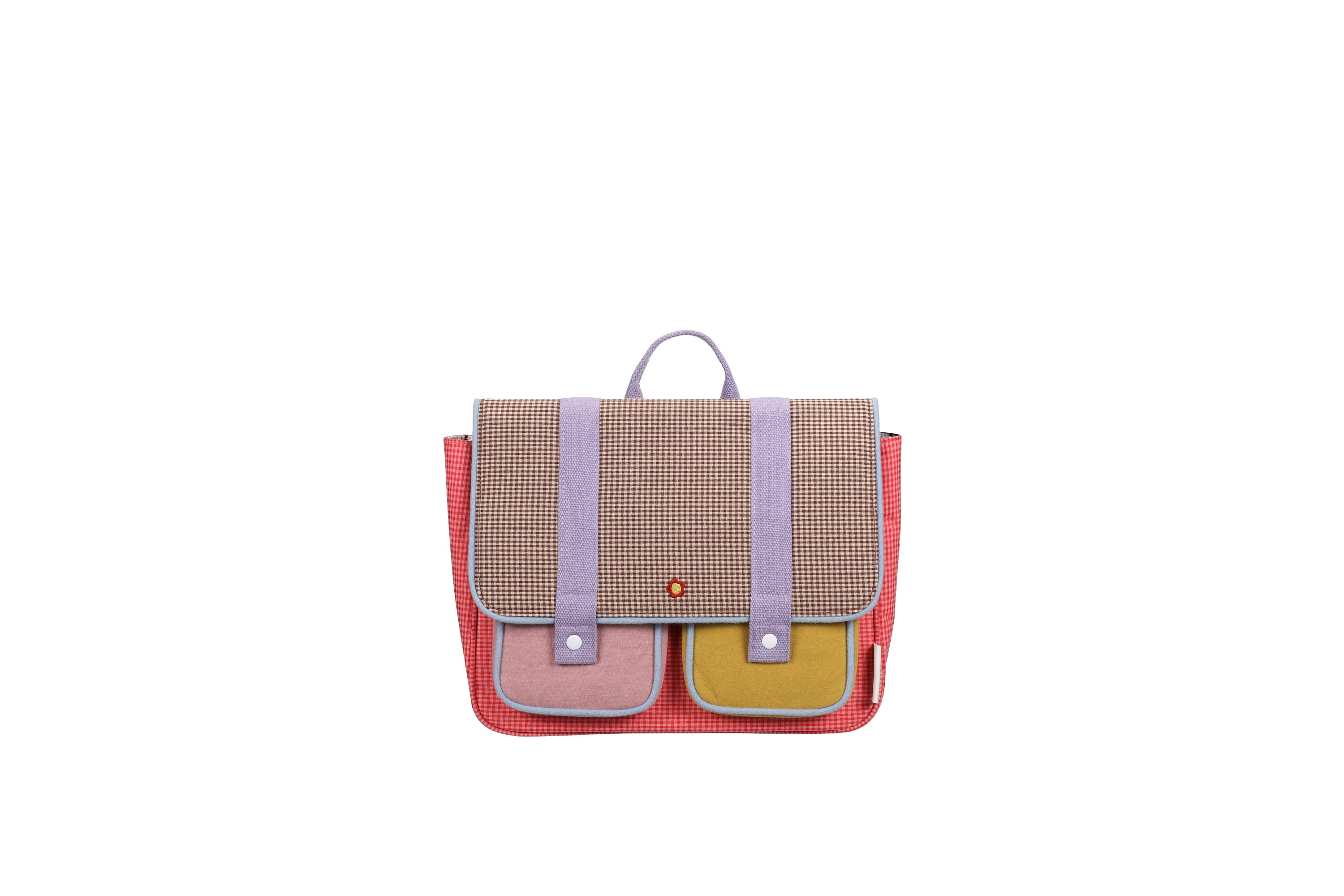 Cartable Gingham flower et rose - Sticky Lemon