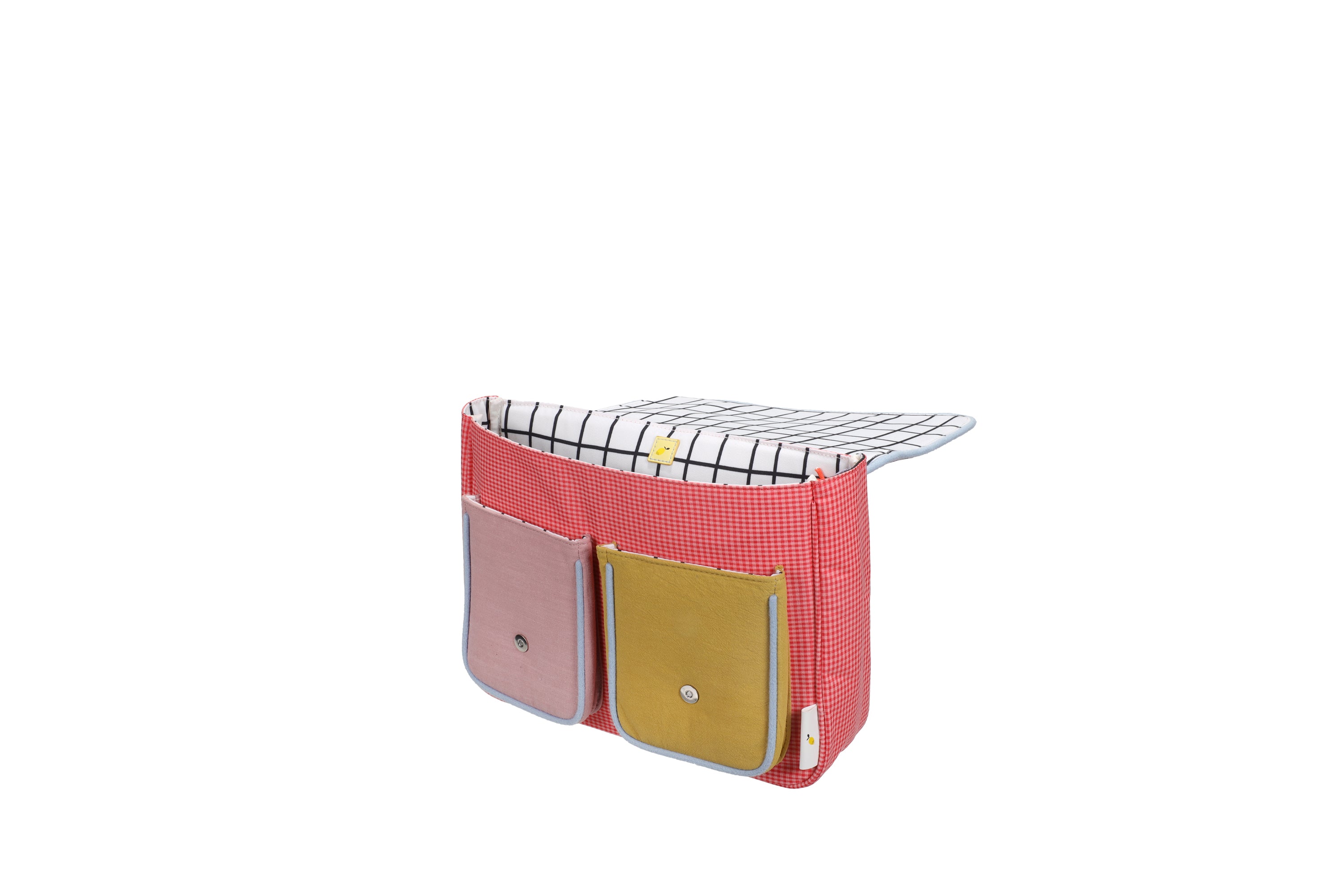 Cartable Gingham flower et rose - Sticky Lemon
