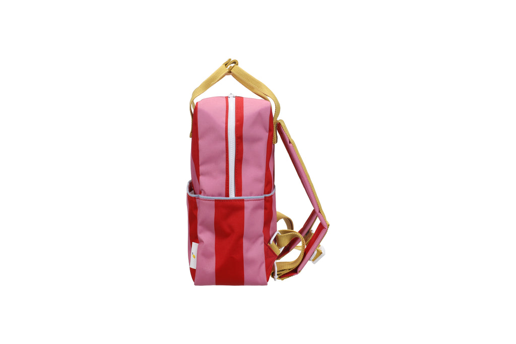 Sac à dos moyen rayures Red apple et Rosebay pink - Sticky Lemon