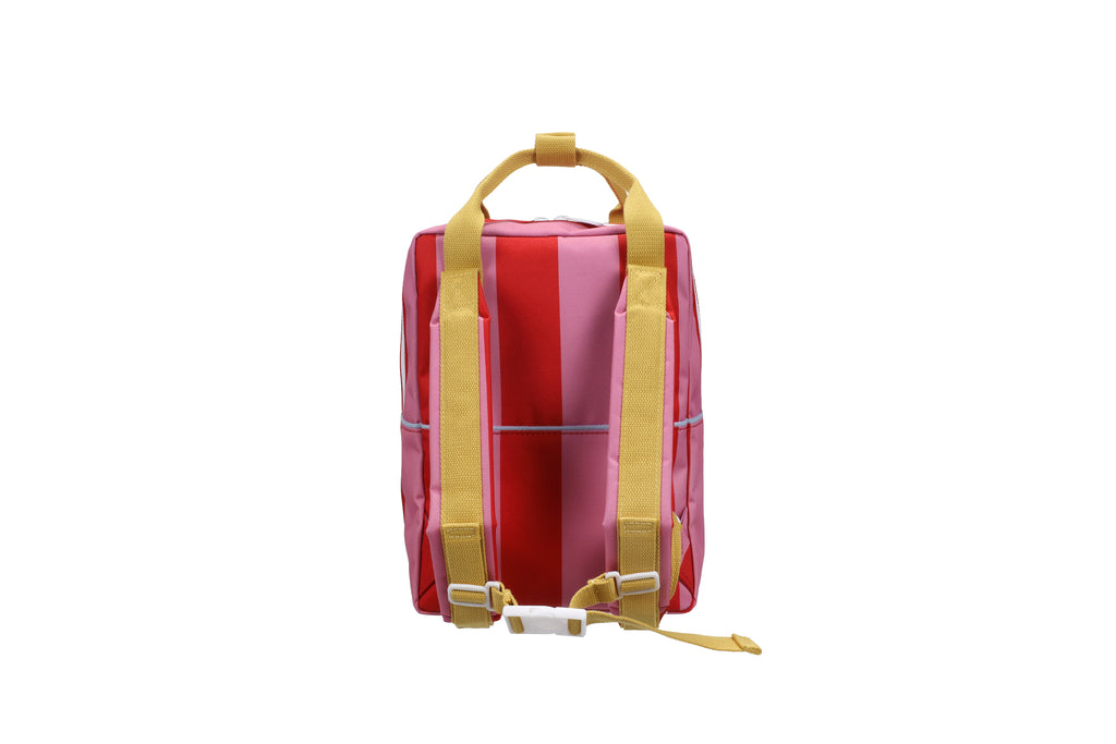 Sac à dos moyen rayures Red apple et Rosebay pink - Sticky Lemon