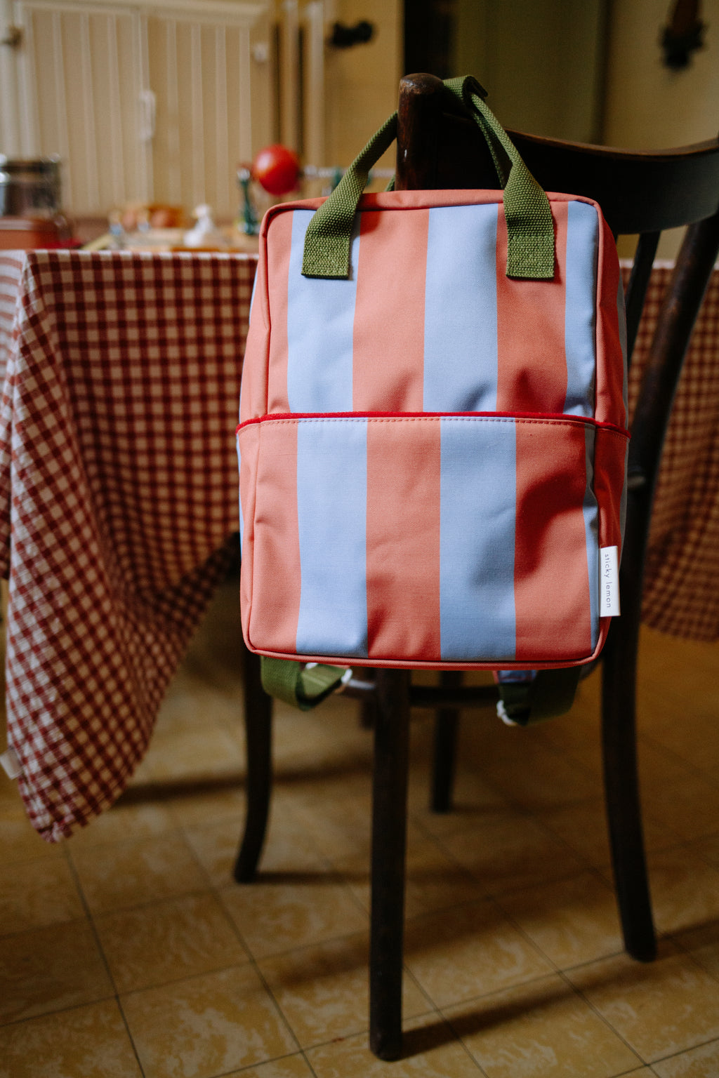 Sac à dos moyen rayures Cloud blue et Maple whirl - Sticky Lemon