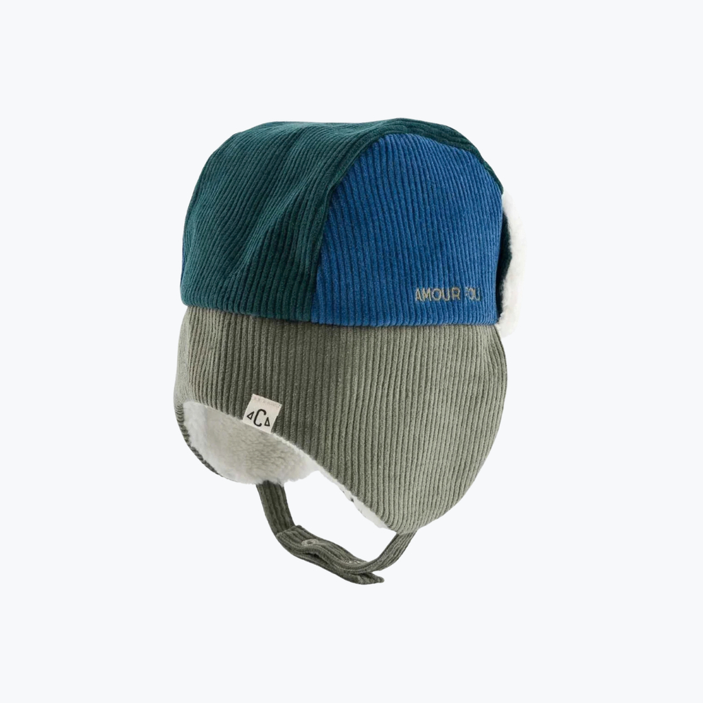 Chapka Tricolore Velours Amour Fou - Vert - Chamaye