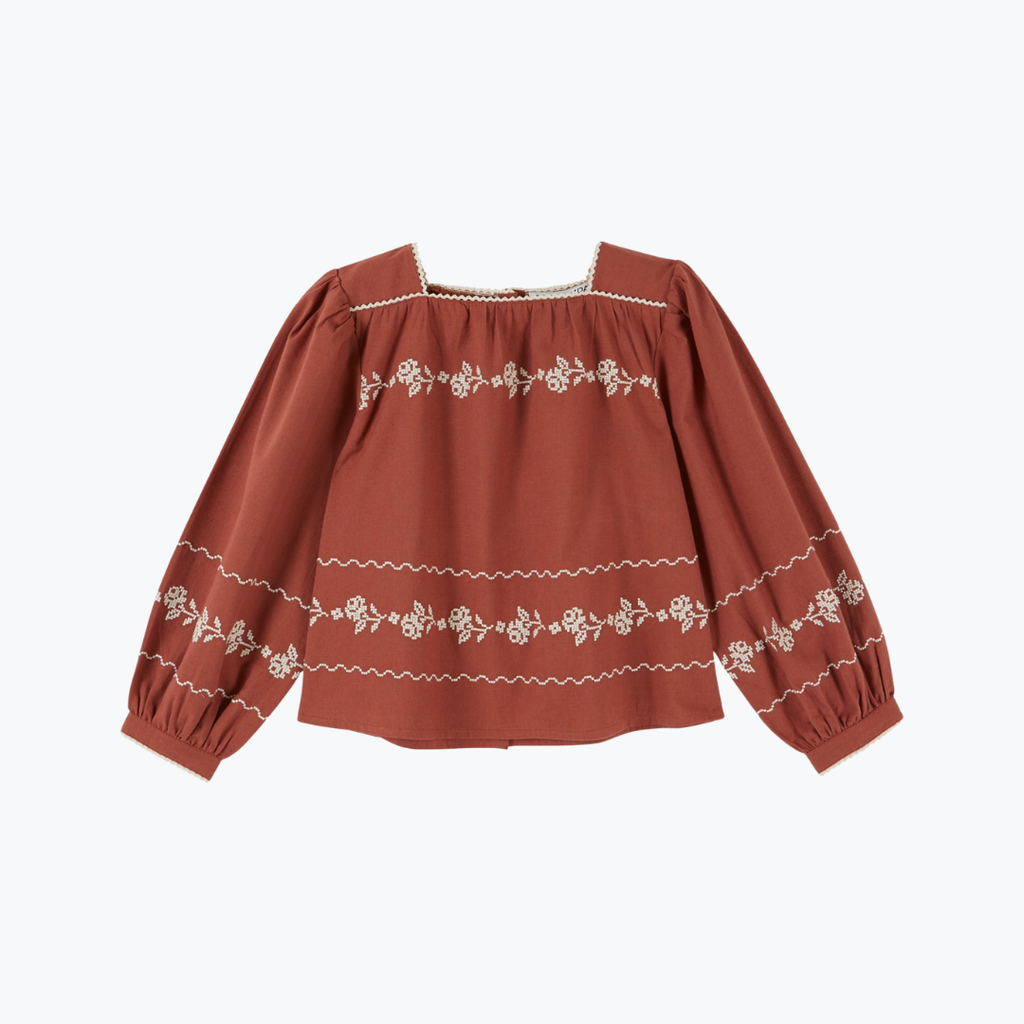 Blouse brodée Acajou - Emile et Ida