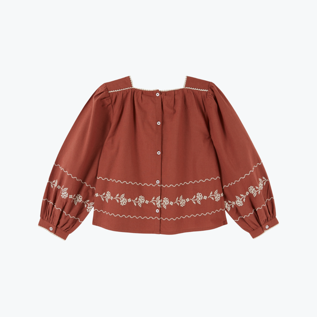 Blouse brodée Acajou - Emile et Ida