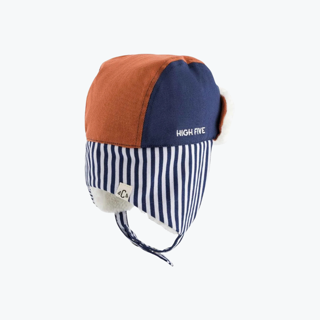 Chapka Rayée High Five - Bleu Marine - Chamaye