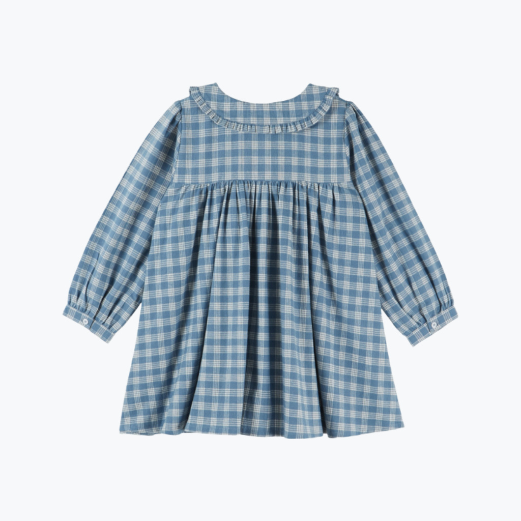 Robe ample col volant Carreaux celestine - Emile et Ida