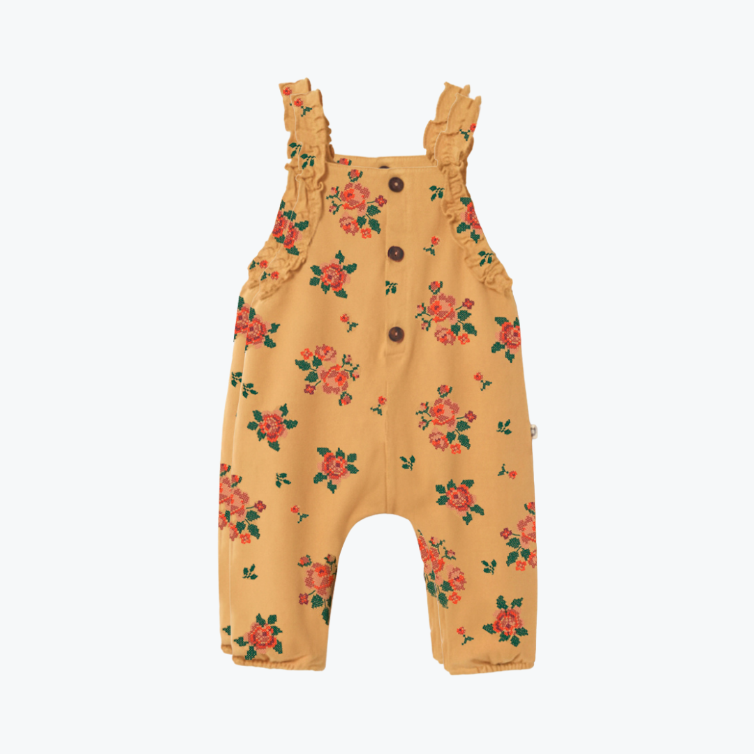Salopette fleurs biscuit Lily - Cozmo