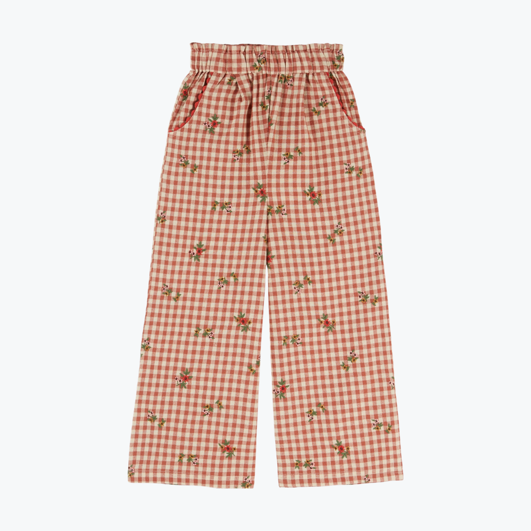 Pantalon Vichy brodée - Emile et Ida