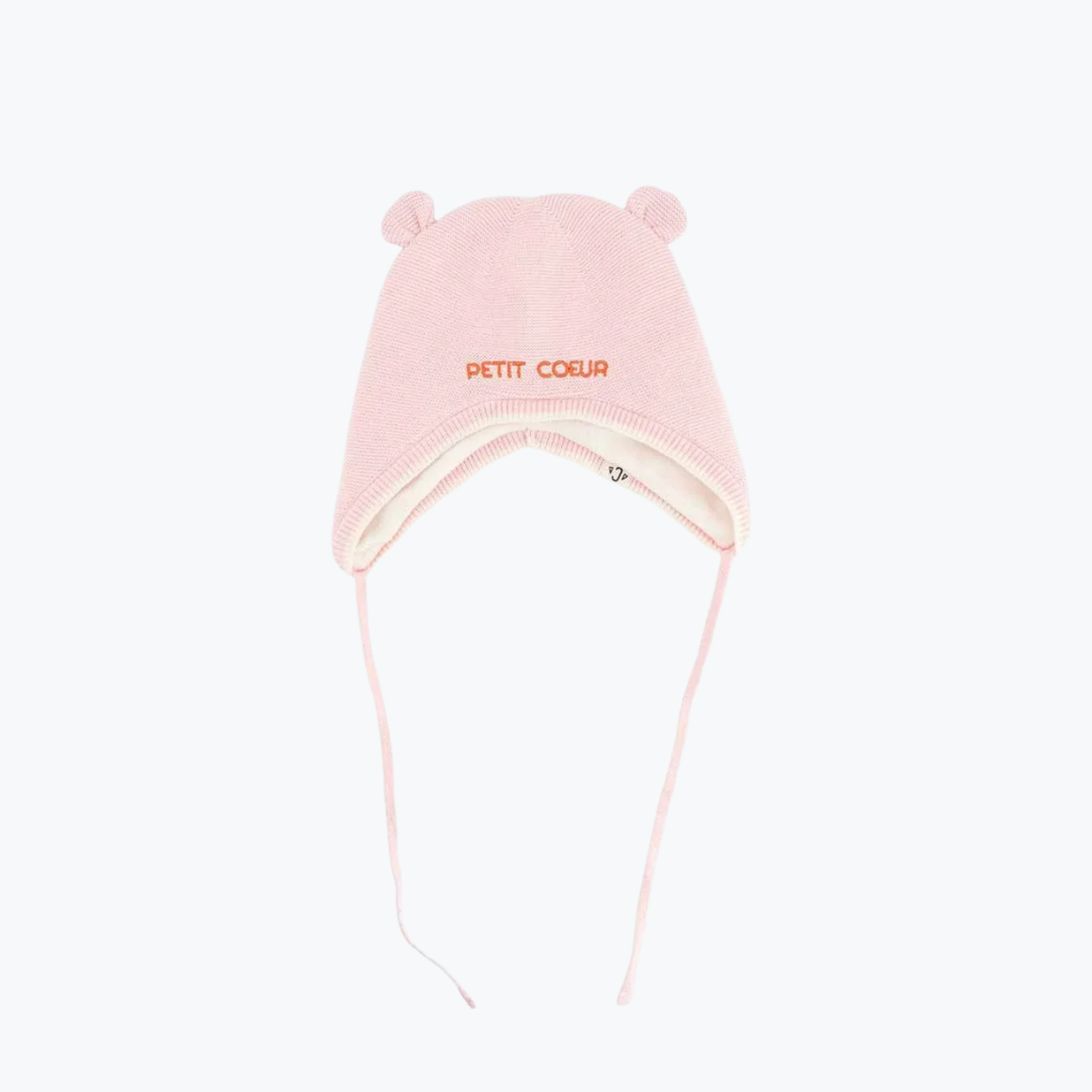 Bonnet bébé Petit Coeur - Rose - Chamaye