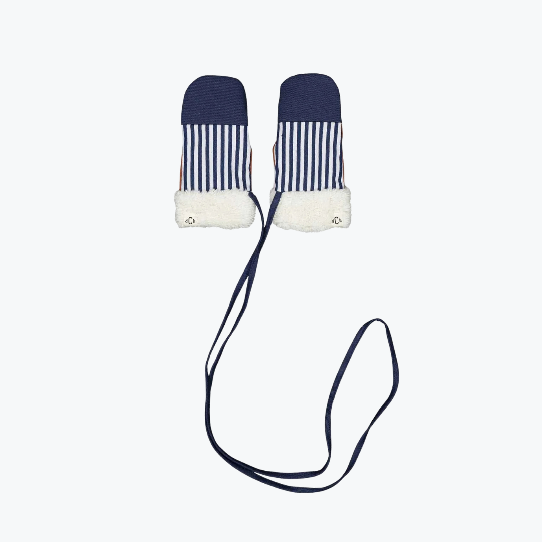 Moufles Rayées - Bleu Marine - Chamaye