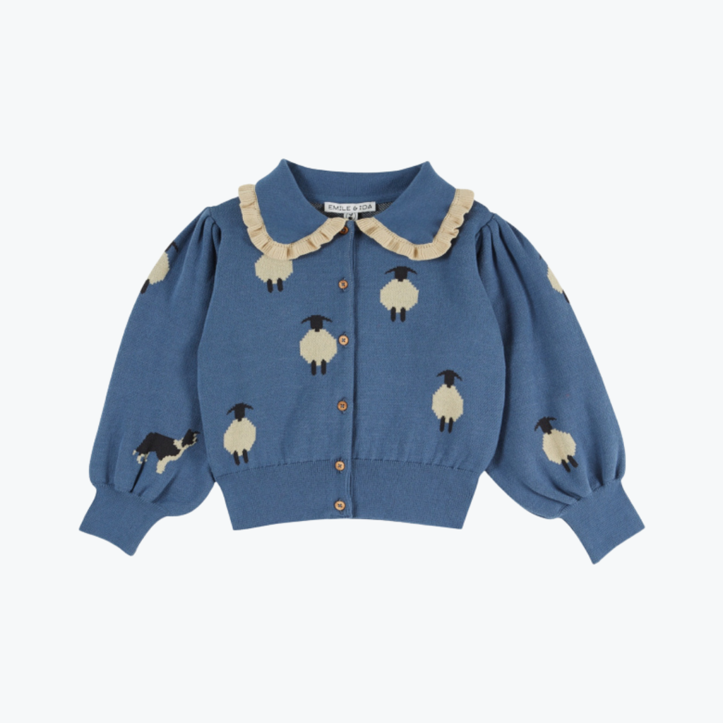Cardigan Mouton bleu - Emile et Ida