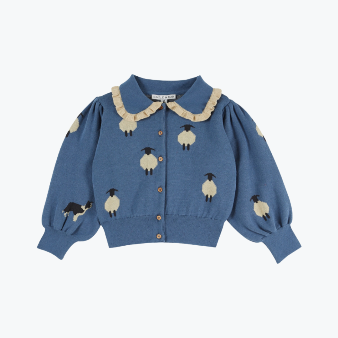 Cardigan Mouton bleu - Emile et Ida
