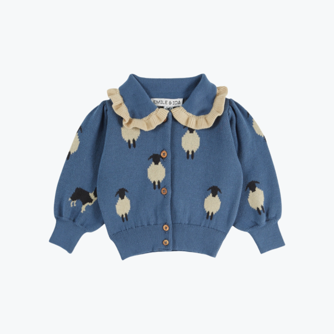 Cardigan Mouton bleu - Emile et Ida
