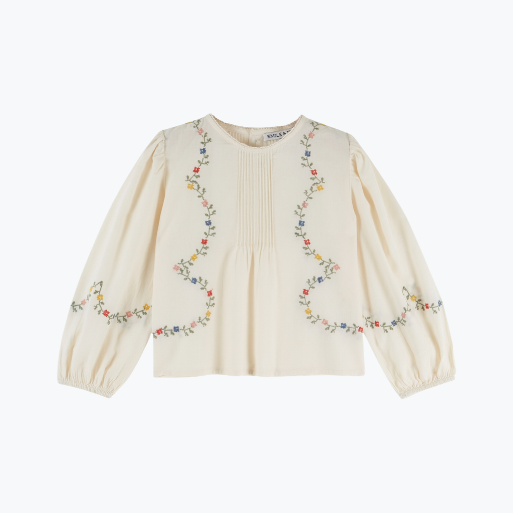 Blouse point de croix Ecru - Emile et Ida