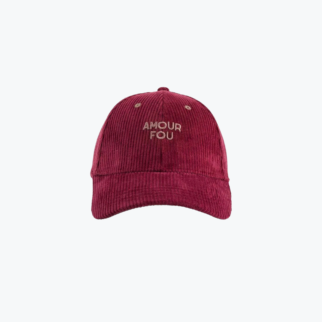 Casquette Velours Amour Fou - Bordeaux - Chamaye