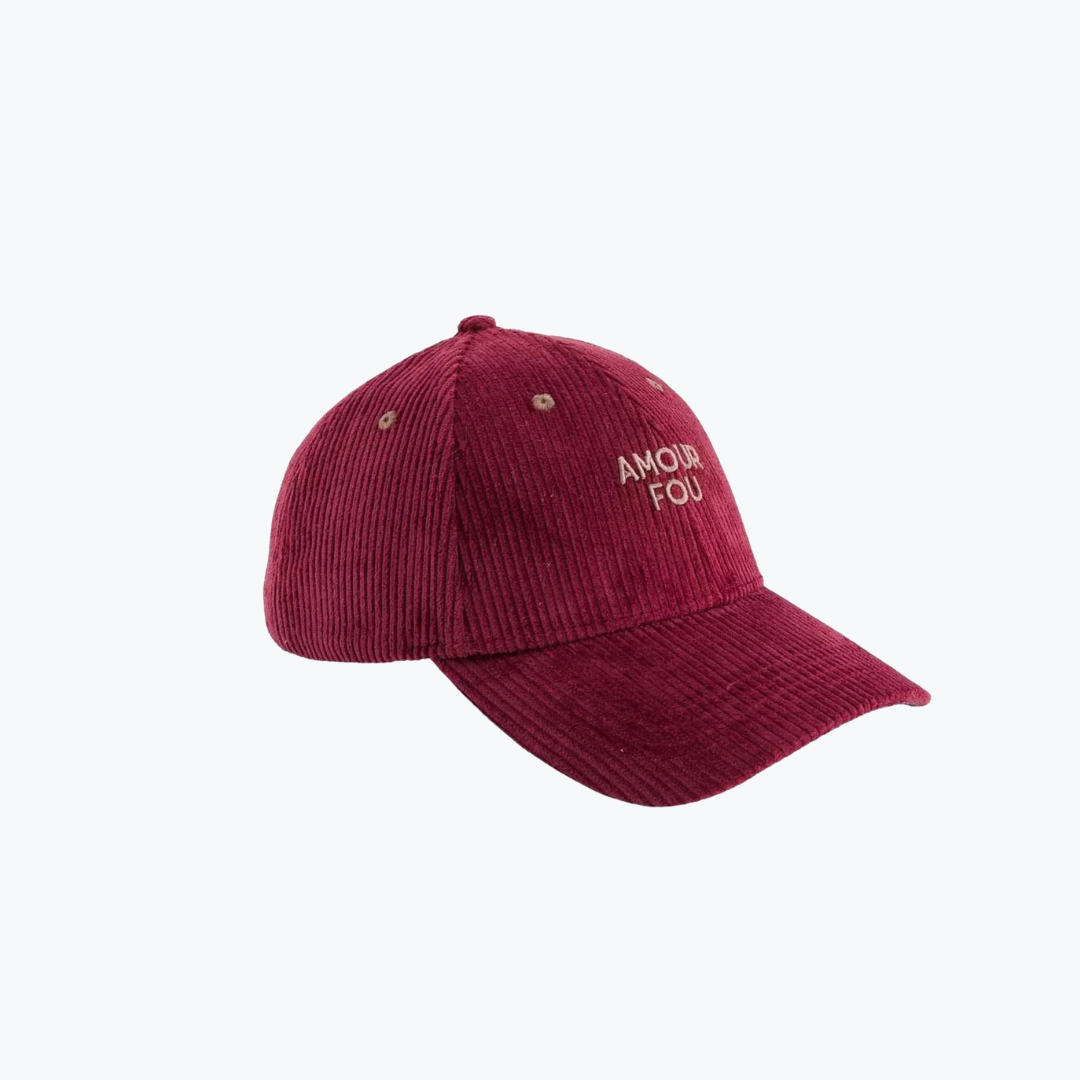 Casquette Velours Amour Fou - Bordeaux - Chamaye