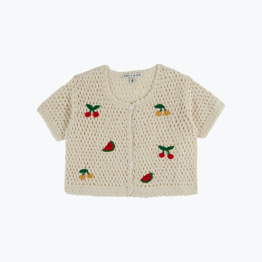 Cardigan crochet fruits - Emile et Ida
