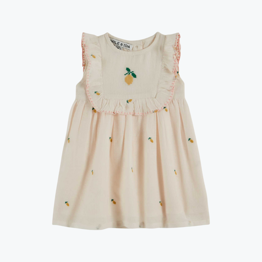 Robe brodée citron - Emile et Ida