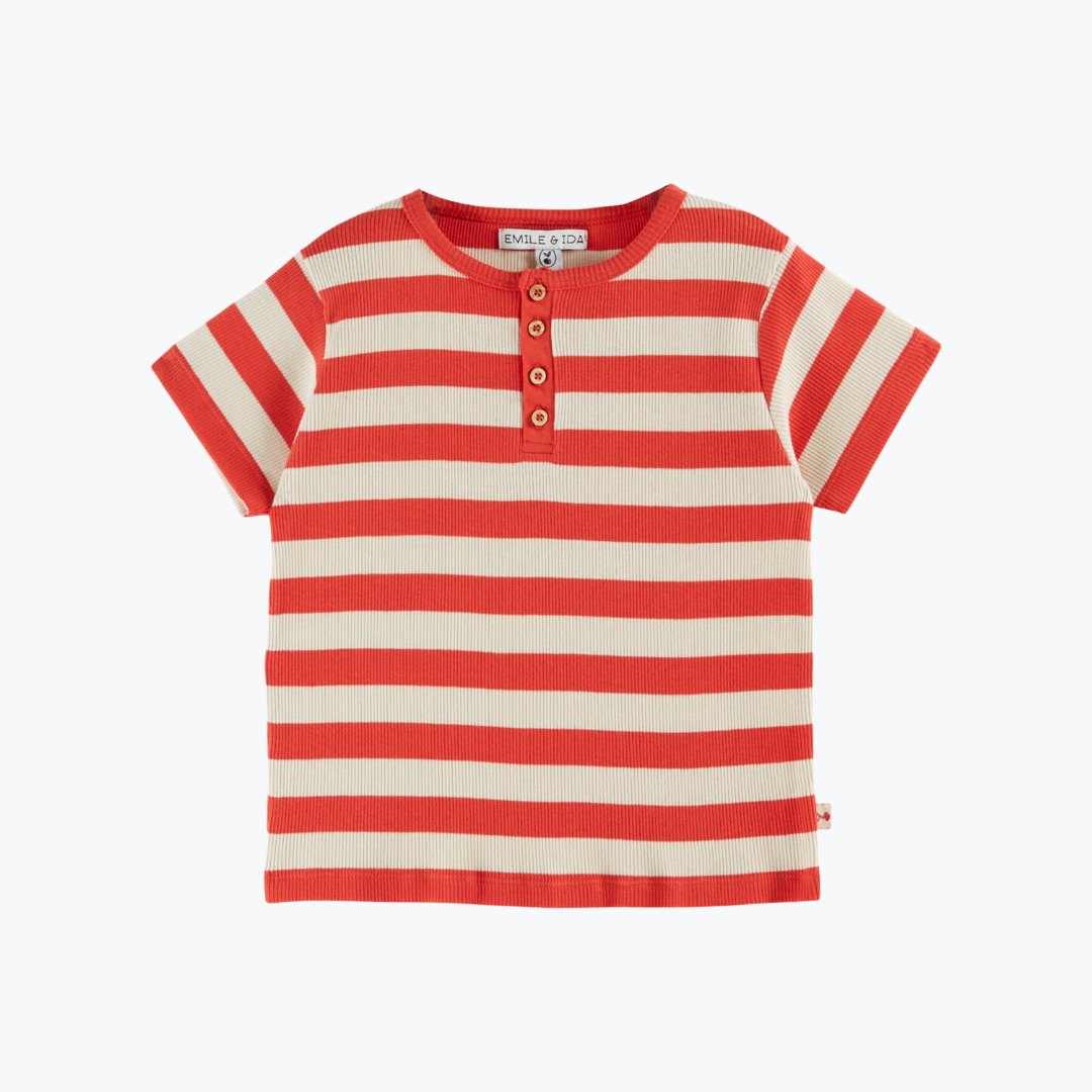 Tee shirt rayé rouge - Emile et Ida