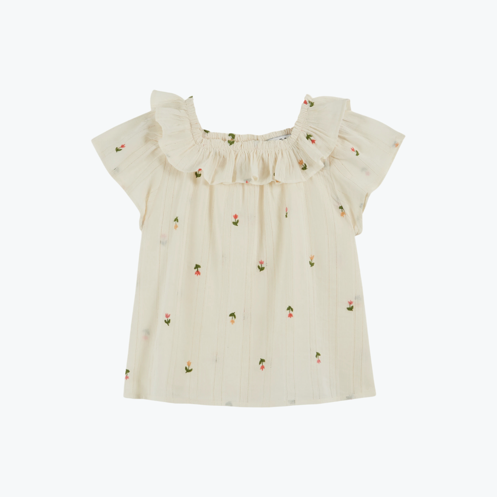 Blouse brodée fleurs - Emile et Ida