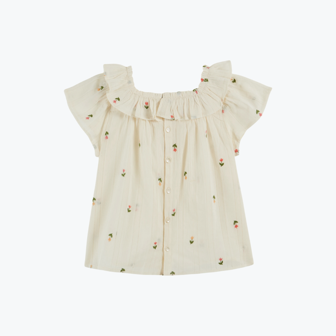 Blouse brodée fleurs - Emile et Ida