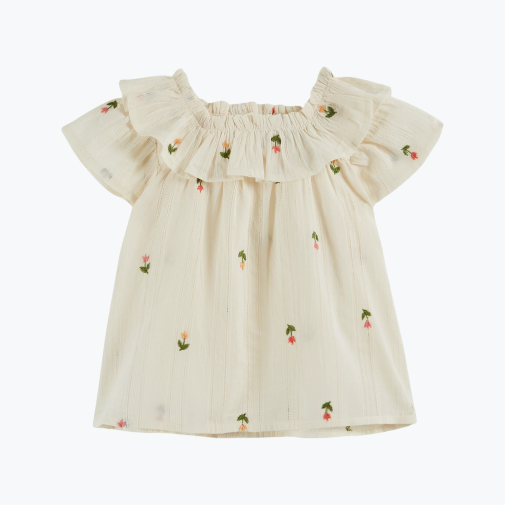 Blouse brodée fleurs - Emile et Ida