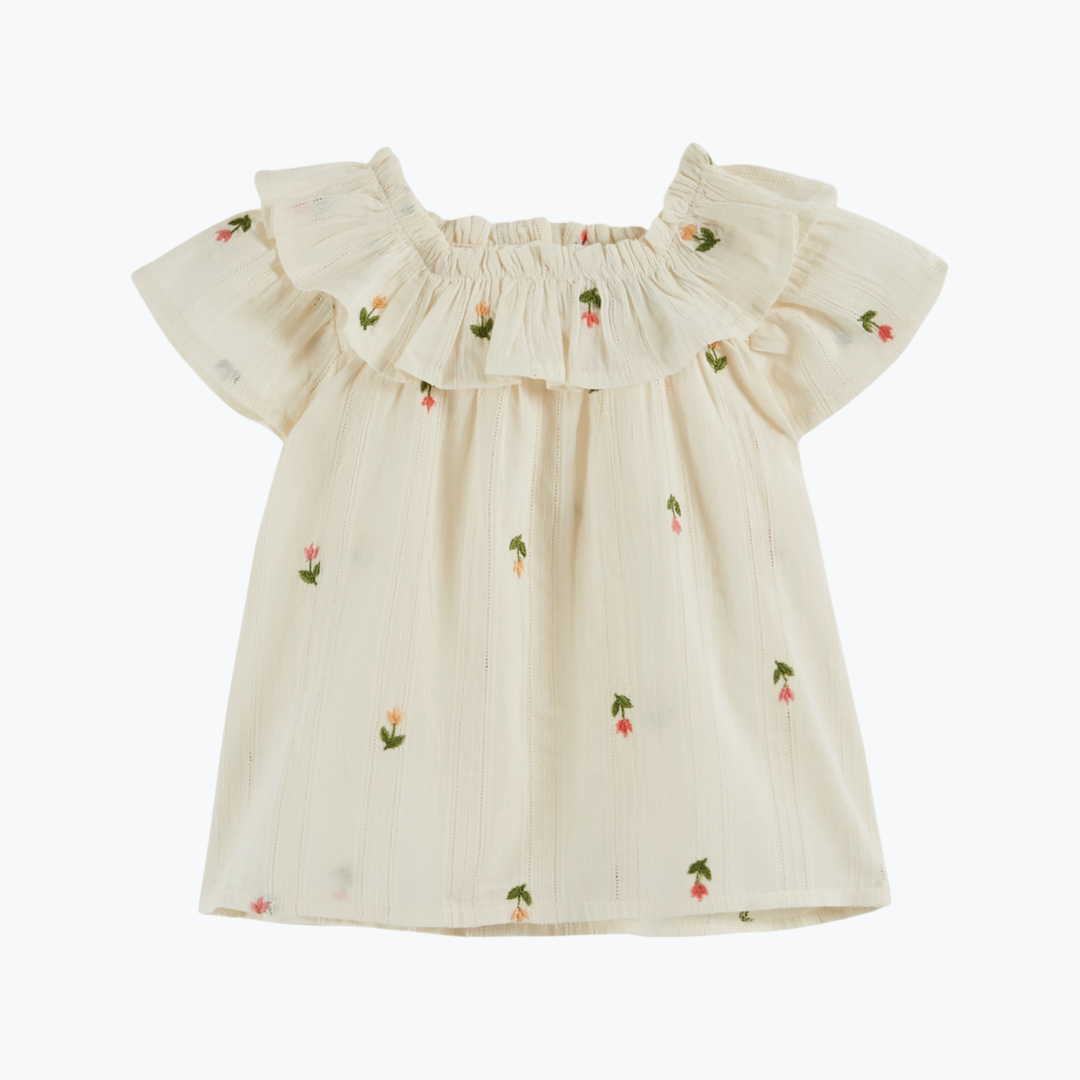 Blouse brodée fleurs - Emile et Ida