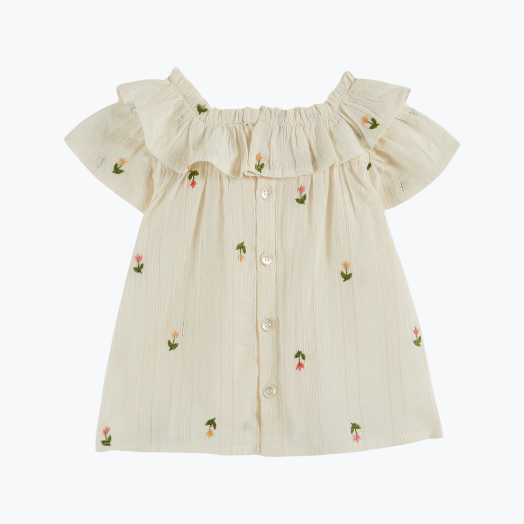 Blouse brodée fleurs - Emile et Ida