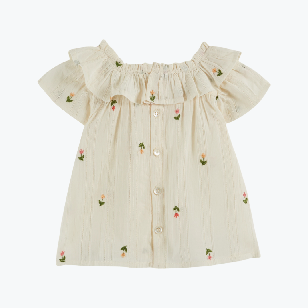 Blouse brodée fleurs - Emile et Ida