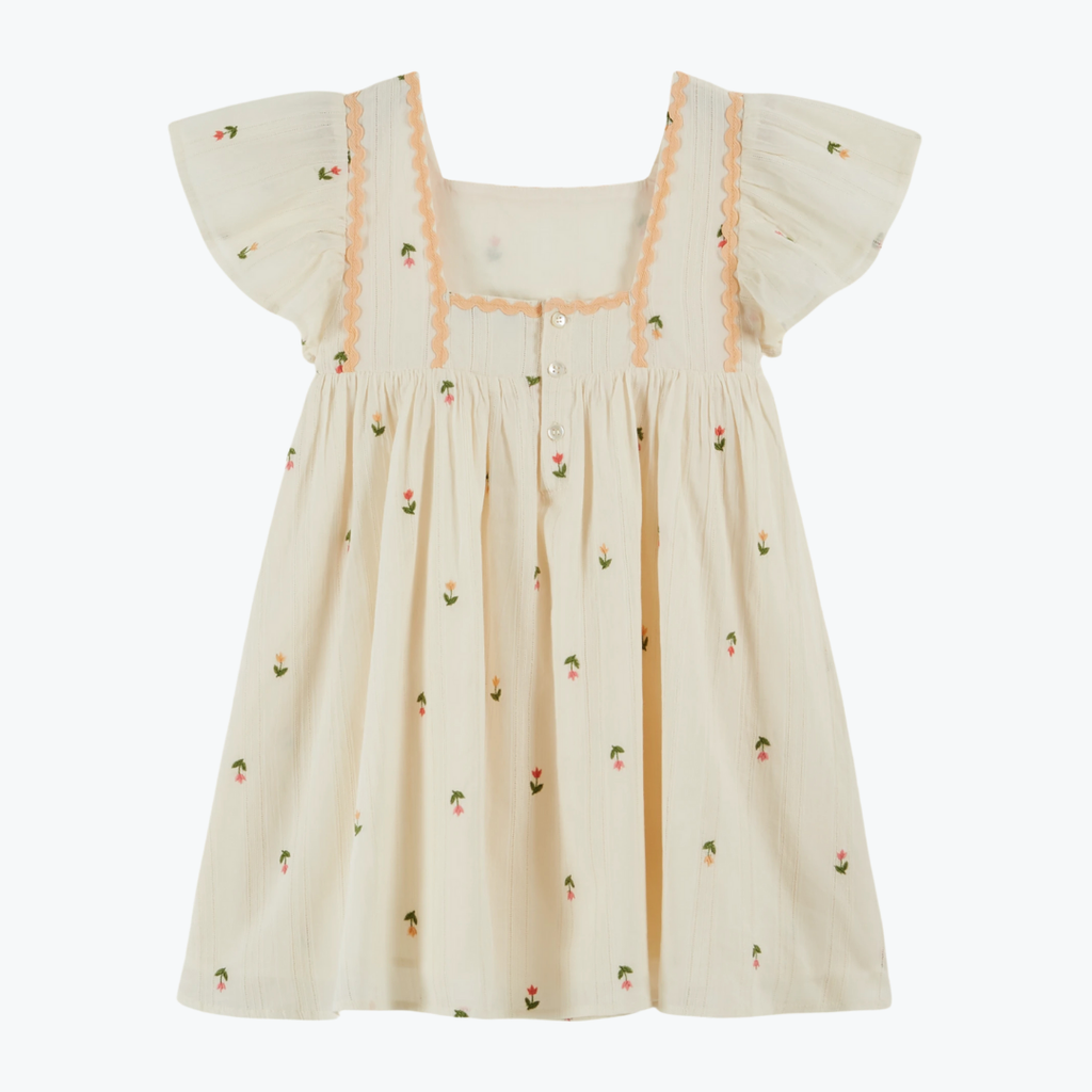 Robe brodée fleurs - Emile et Ida
