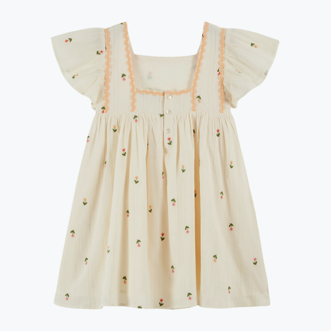 Robe brodée fleurs - Emile et Ida