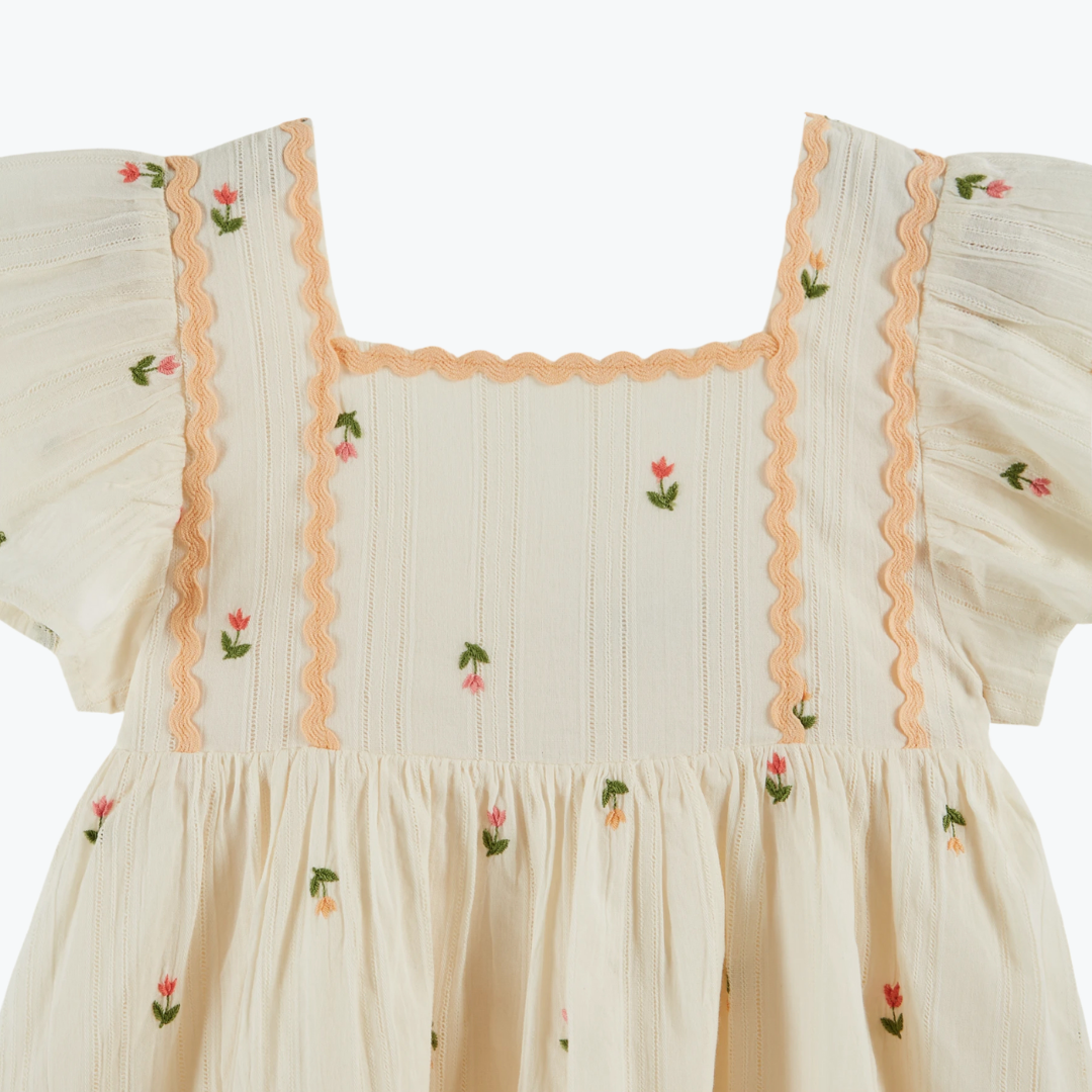 Robe brodée fleurs - Emile et Ida