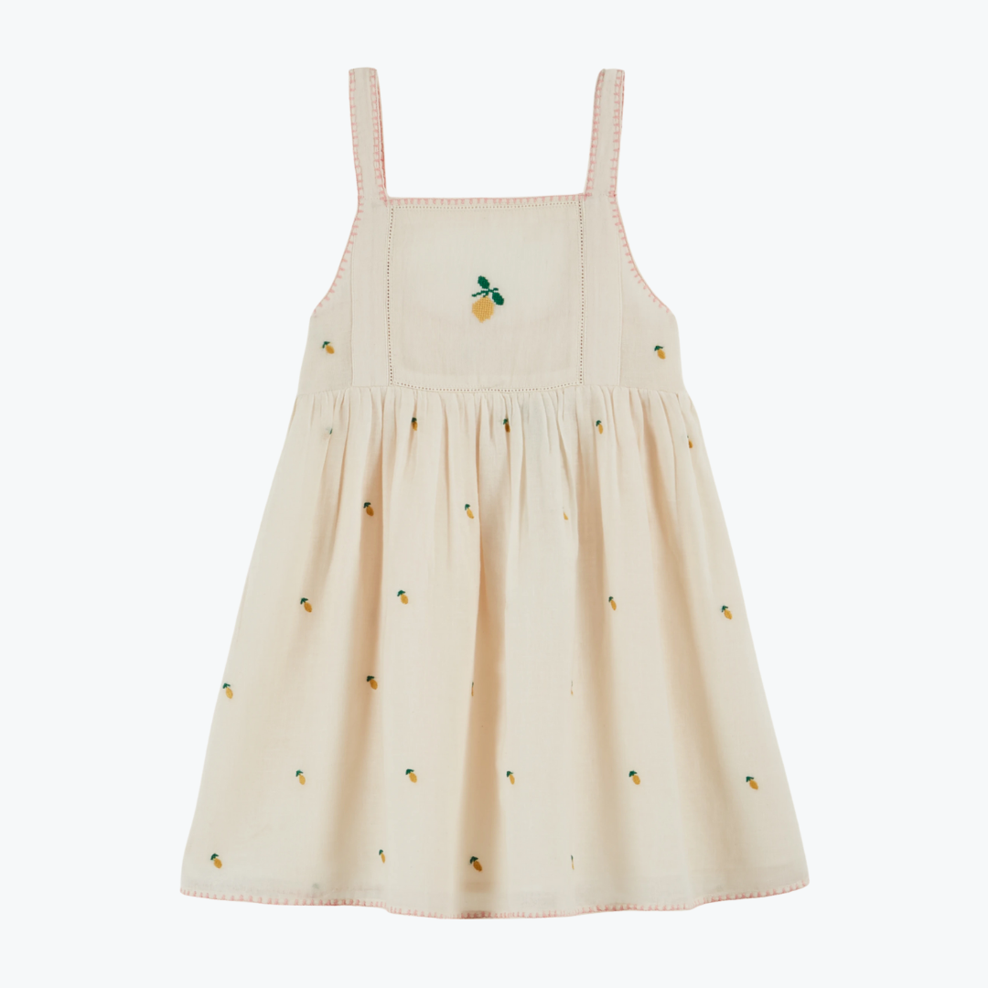 Robe brodée citron - Emile et Ida