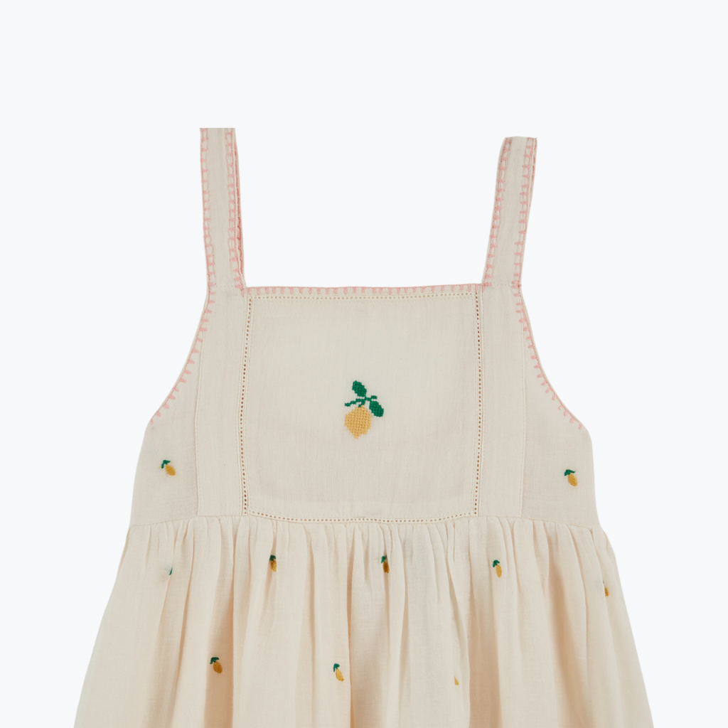 Robe brodée citron - Emile et Ida