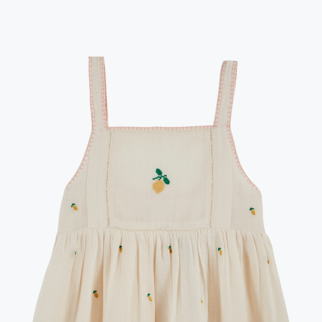 Robe brodée citron - Emile et Ida