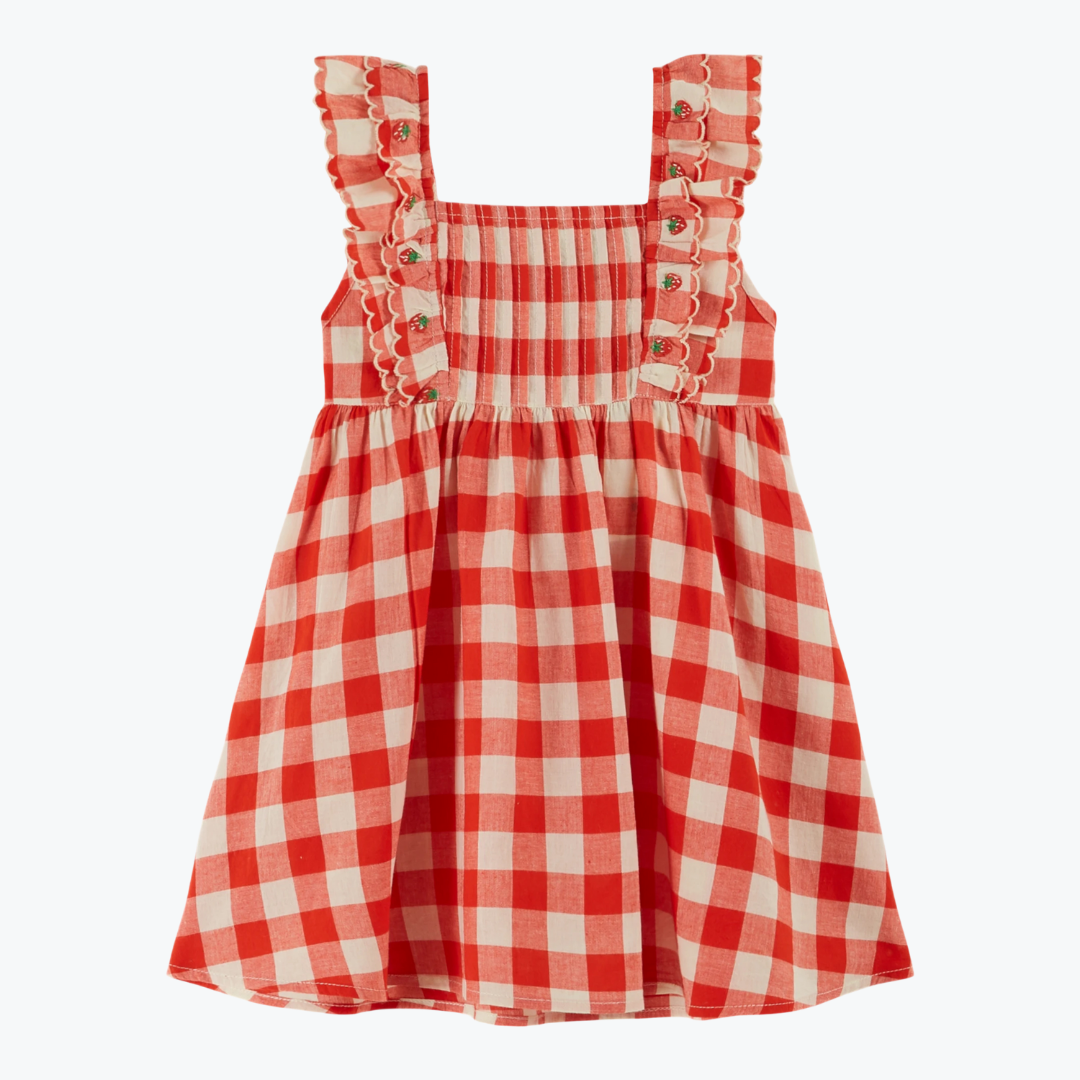 Robe brodée à carreaux - Emile et Ida