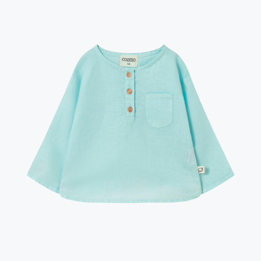 Chemise en lin aqua - Cozmo