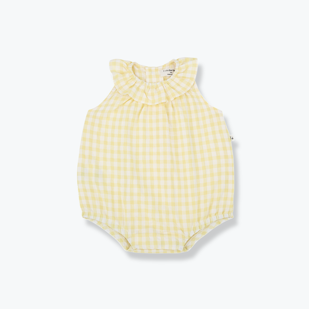 Barboteuse vichy jaune Corfu - 1+ in the family
