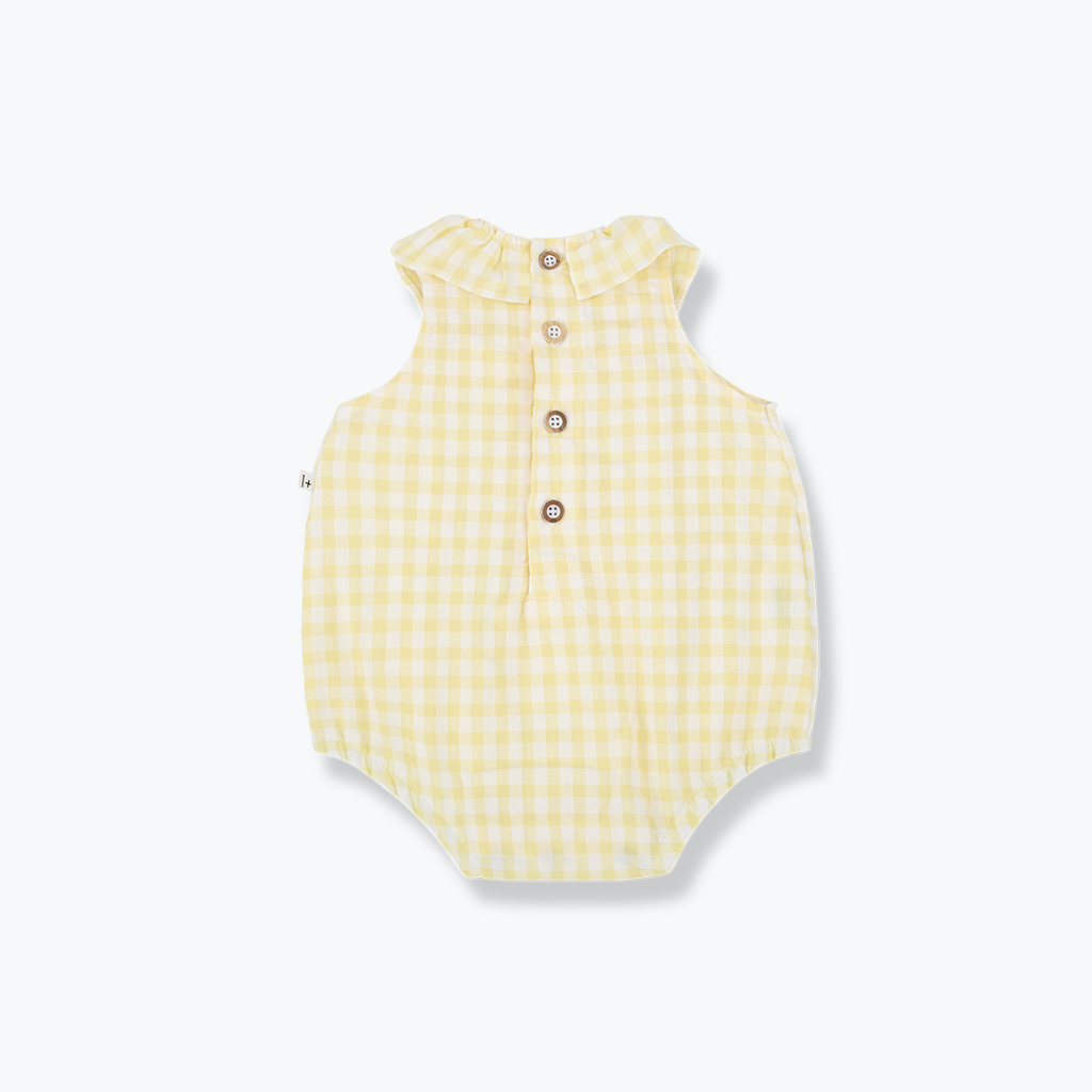 Barboteuse vichy jaune Corfu - 1+ in the family
