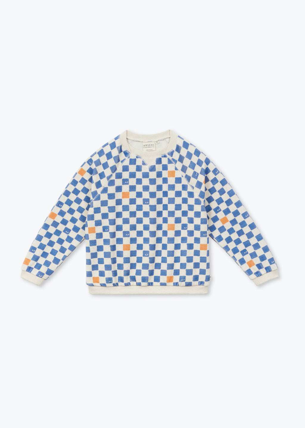 Sweat éponge damier cobalt - Arsène et les Pipelettes