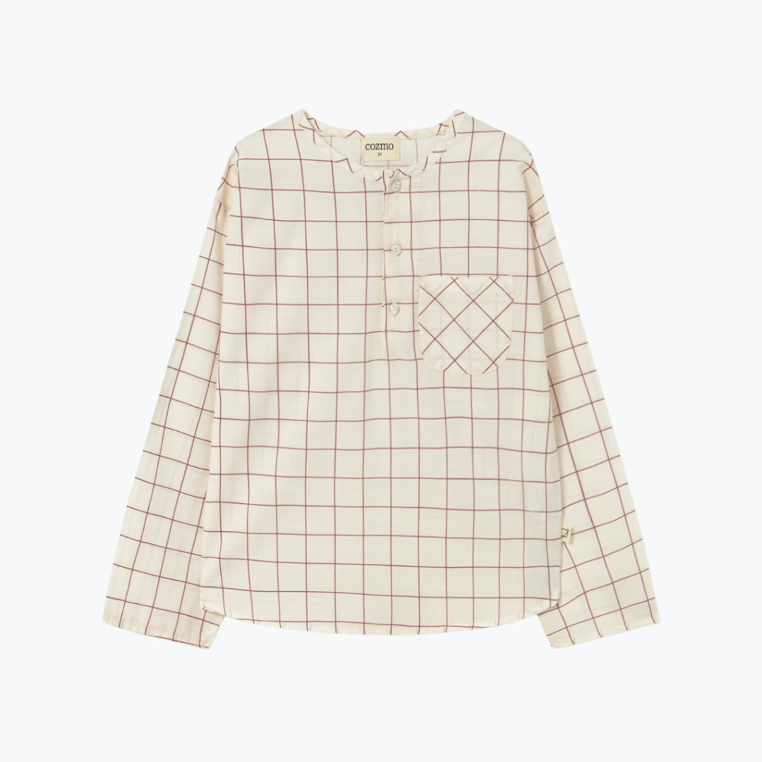 Chemise à carreaux ivoire - Cozmo