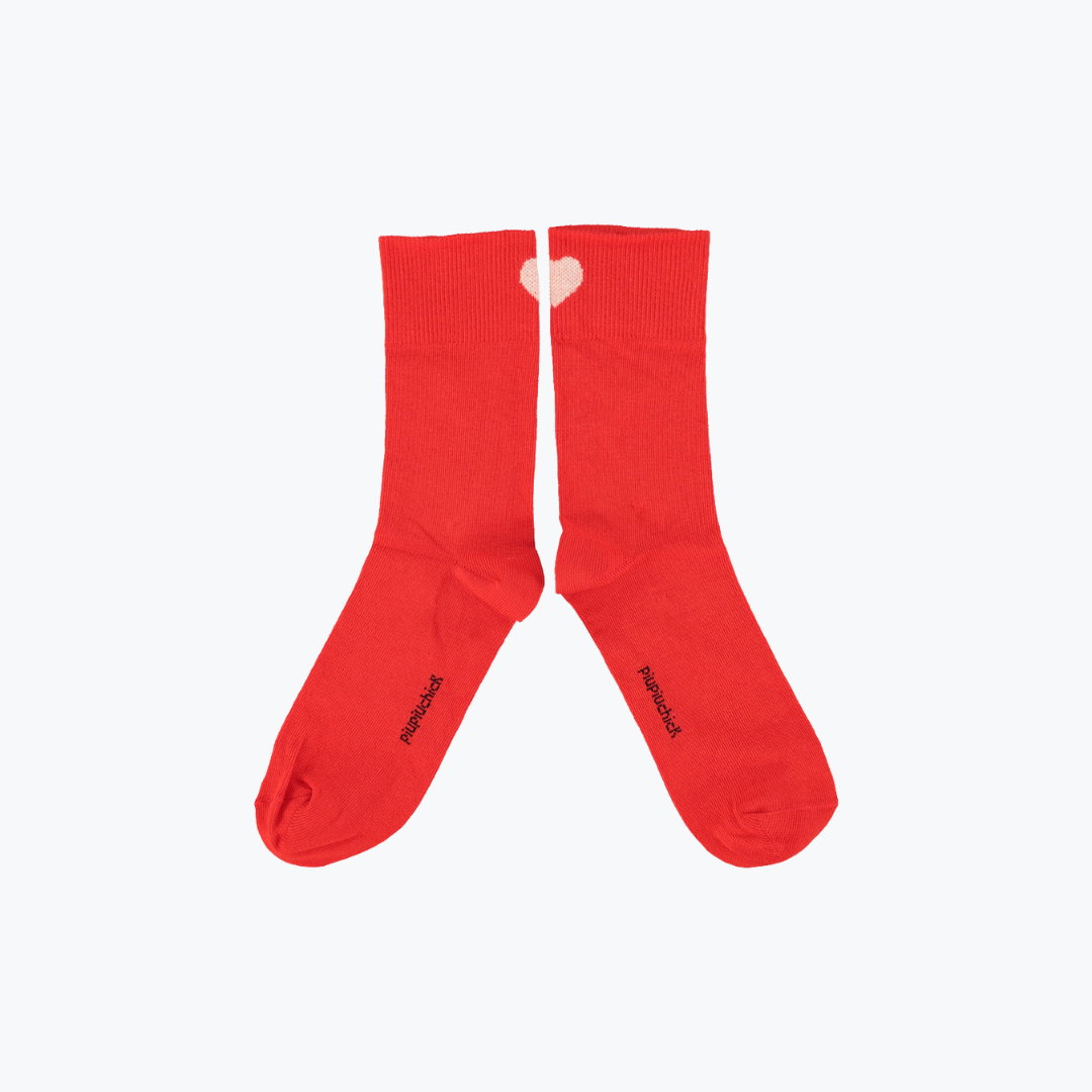 Chaussettes rouge coeur - Piupiuchick