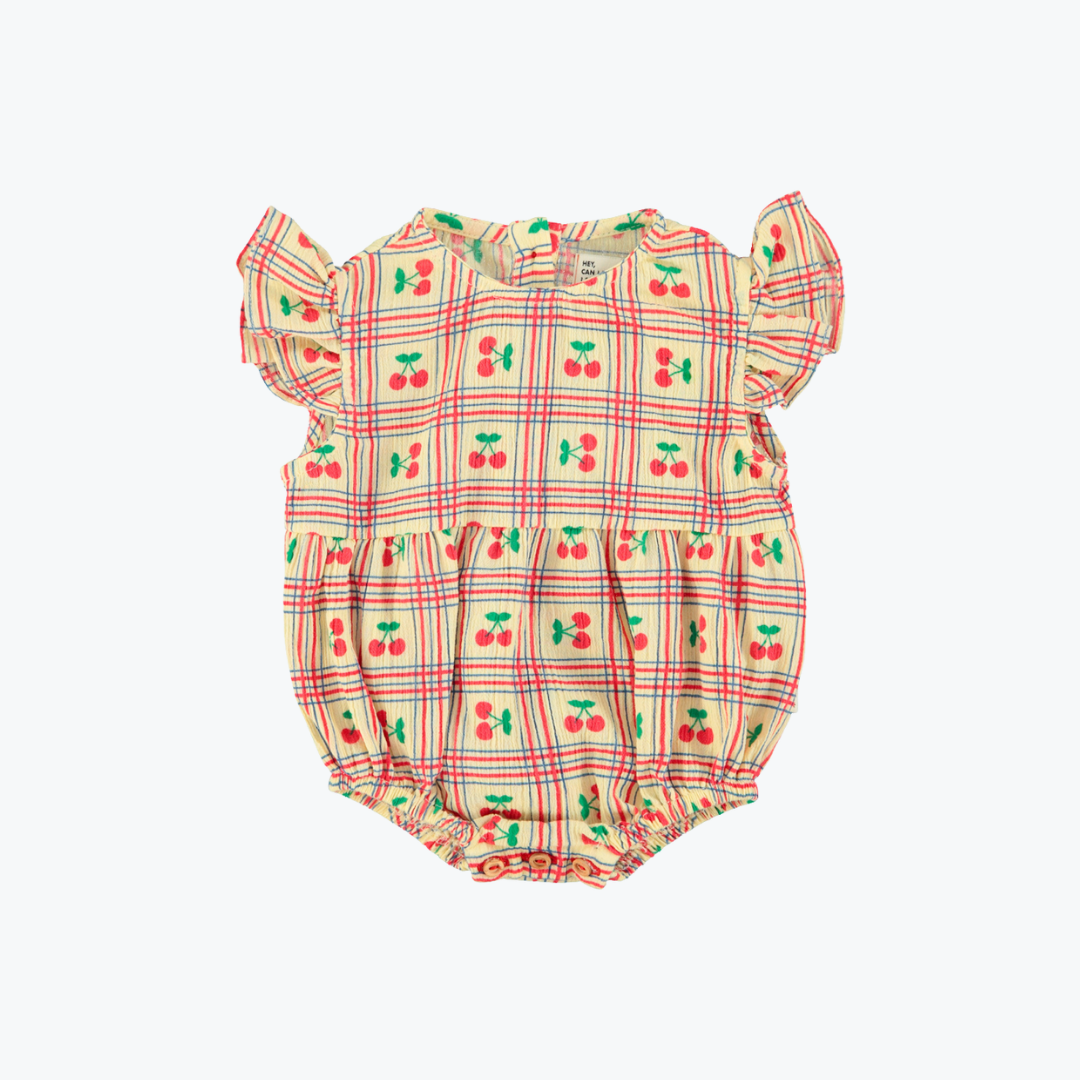 Barboteuse carreaux cerise - Piupiuchick