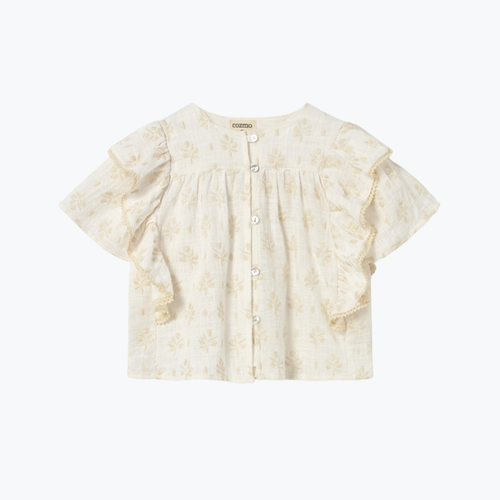 Blouse à volant ivoire - Cozmo