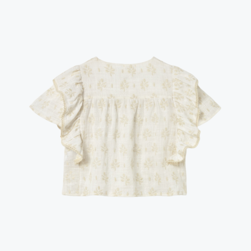 Blouse à volant ivoire - Cozmo