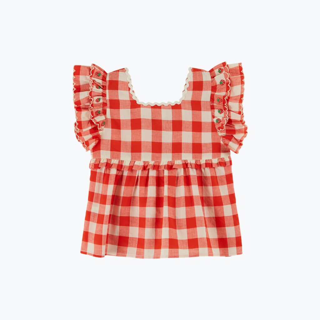 Blouse brodée à carreaux - Emile et Ida