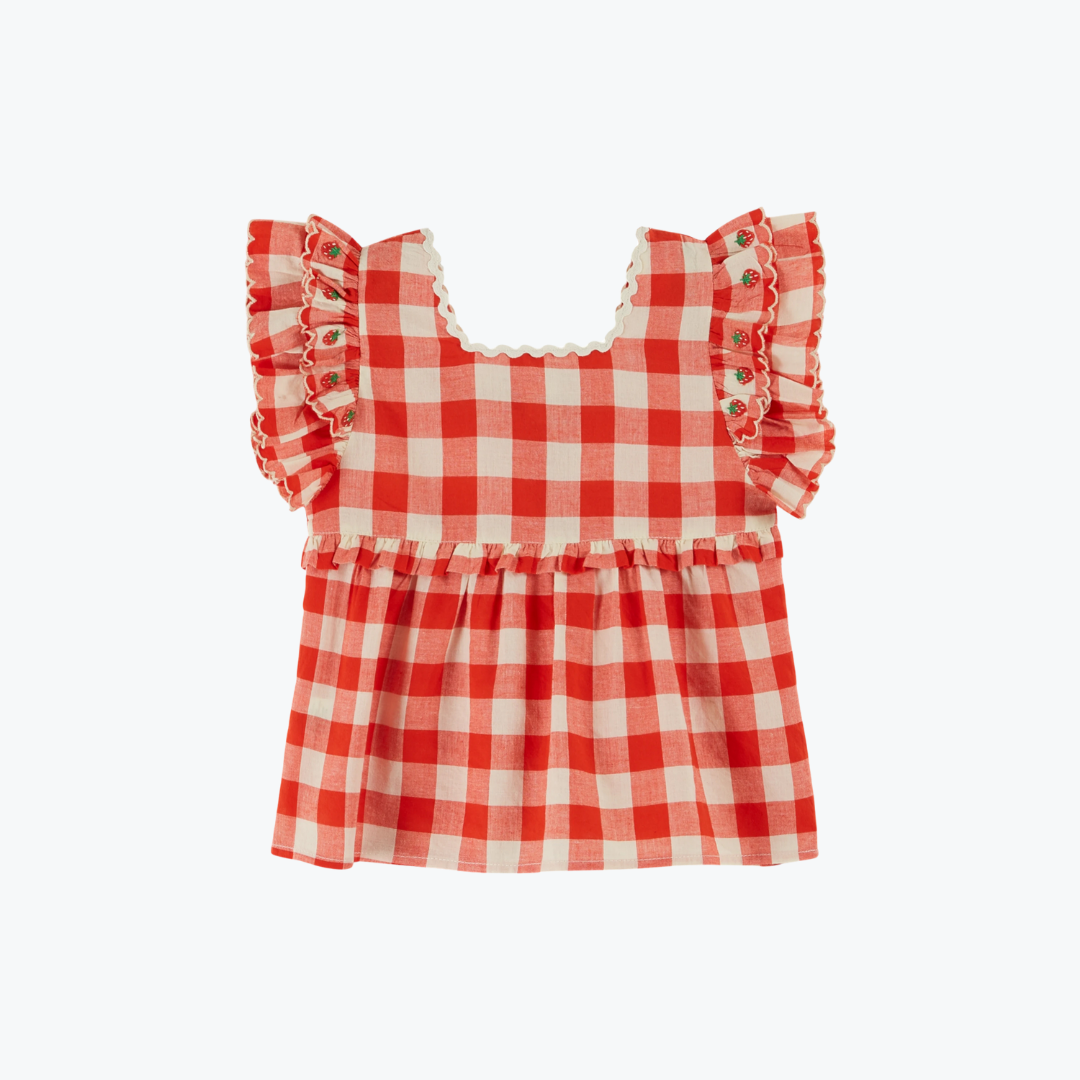 Blouse brodée à carreaux - Emile et Ida