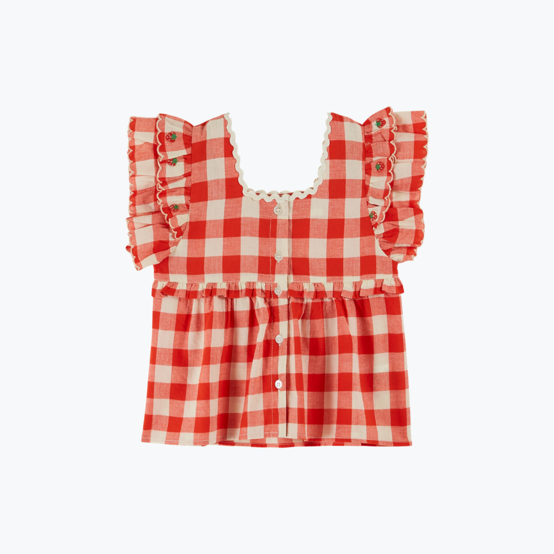 Blouse brodée à carreaux - Emile et Ida