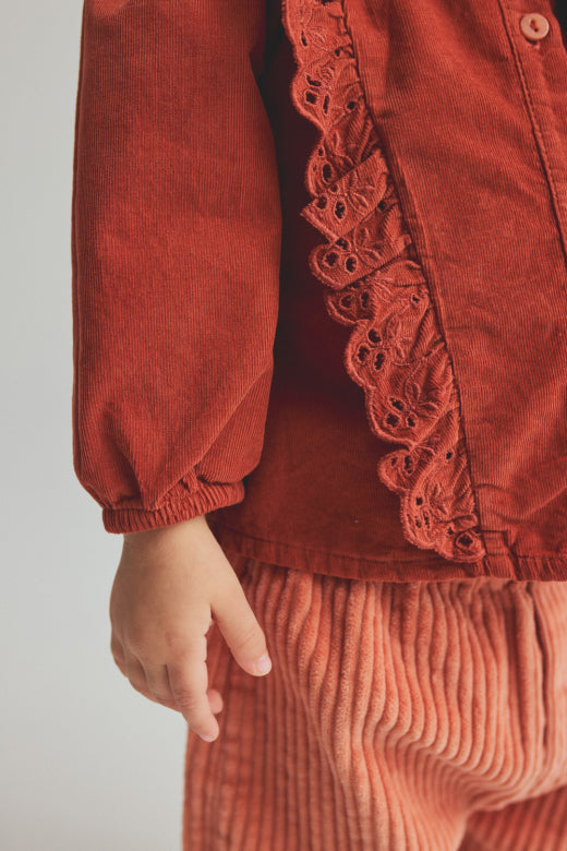Blouse velours Glory Gingembre - Cozmo